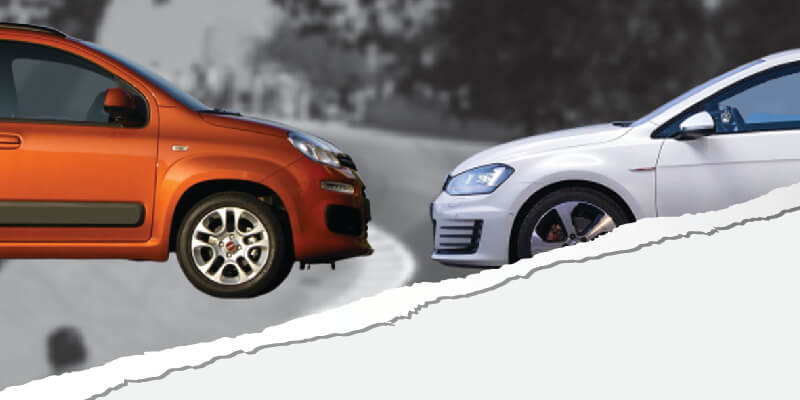 Fiat Panda vs Golf GTi